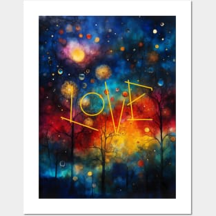 Night Rainbow Love Posters and Art